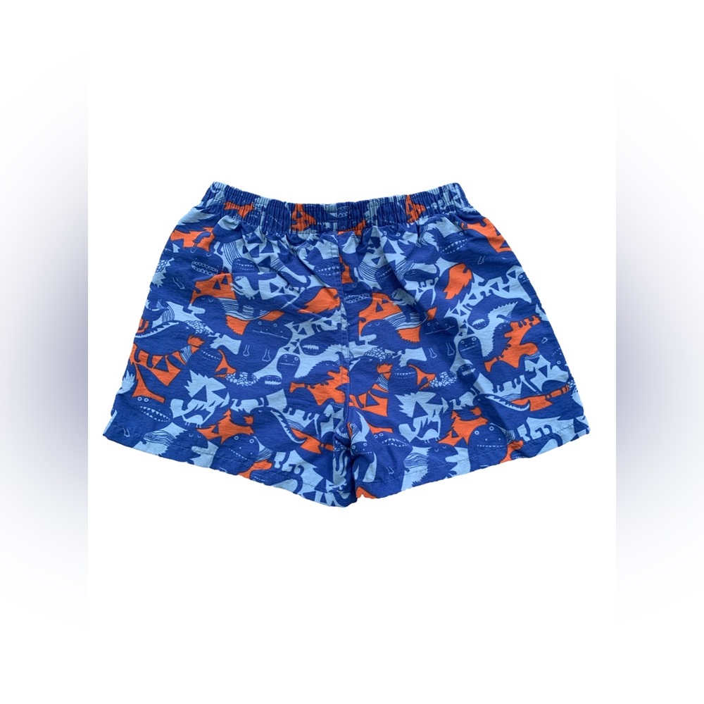 Patagonia Size 24 Months Monster Dinosaur Blue Orange Baggies Shorts - Picture 2 of 5